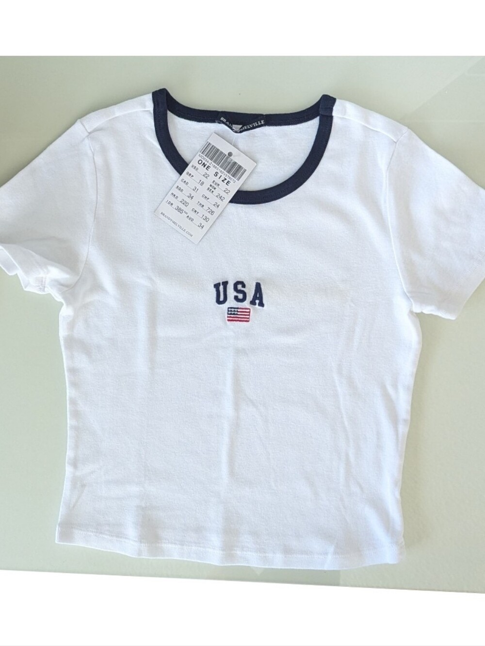 Brandy Melville USA White Baby Tee